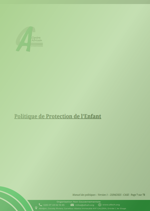 Politique de Protection de l'Enfant