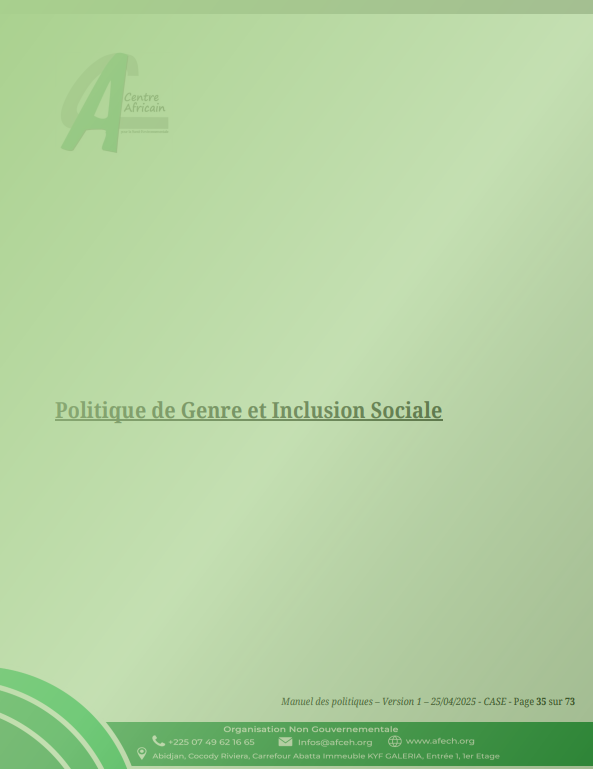Politique de Genre et Inclusion Sociale